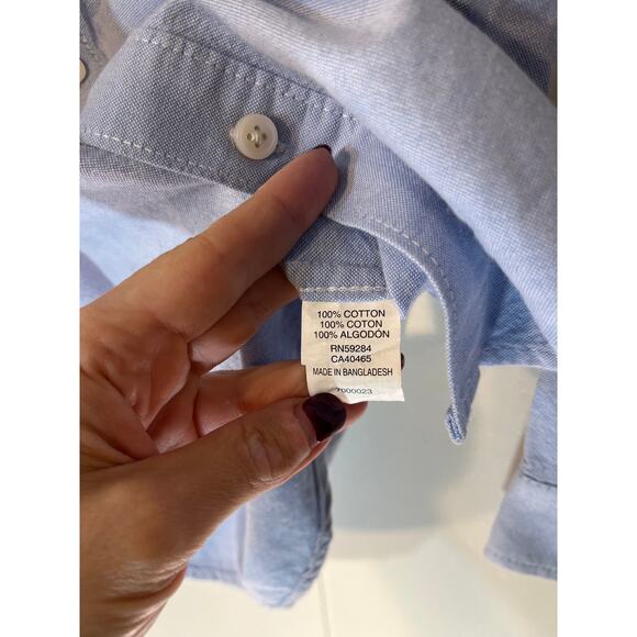 Boys Children's Place Blue Button Down Shirt 10/12 - Picture 4 of 6